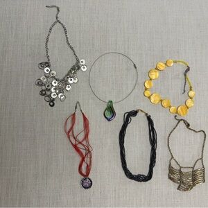 Assorted Women's Necklace Set - Yellow, Silver, Red, Black, Green